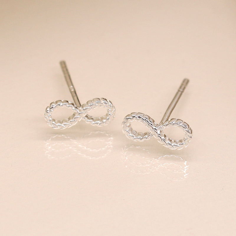 Sterling silver infinity stud earrings