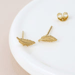 Sterling silver and gold plated feather studs
