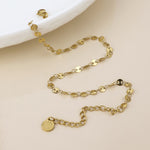 Waterproof gold plated fine disc chain anklet
