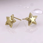 STAINLESS STEEL GOLD PLATED STAR BORDER STUD EARRINGS