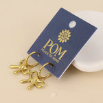 BELLE BOW HUGGIE EARRINGS - GOLD