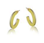 TWO TONE ENAMELLED HOOP EARRINGS