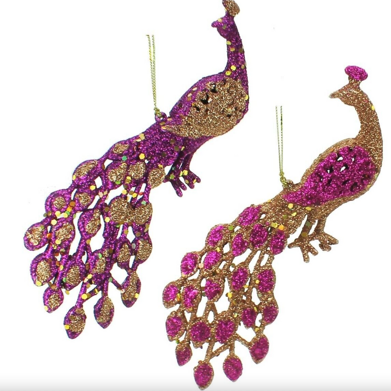 Pink Peacock Bird Tree Decoration
