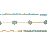 Daphne pack of three beaded anklets