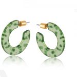 Marseille Flat  Resin Hoop Earrings