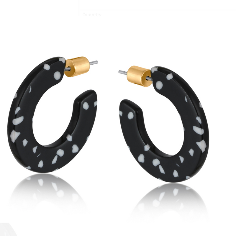 Marseille Flat  Resin Hoop Earrings
