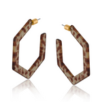 Marseille Hexagon Large Resin Hoop Earrings