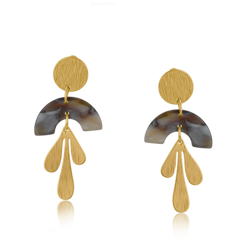 Hortense Metal and Resin Floral Stud Earrings