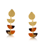 Hortense Metal Ad Resin Geo Stud Earrings