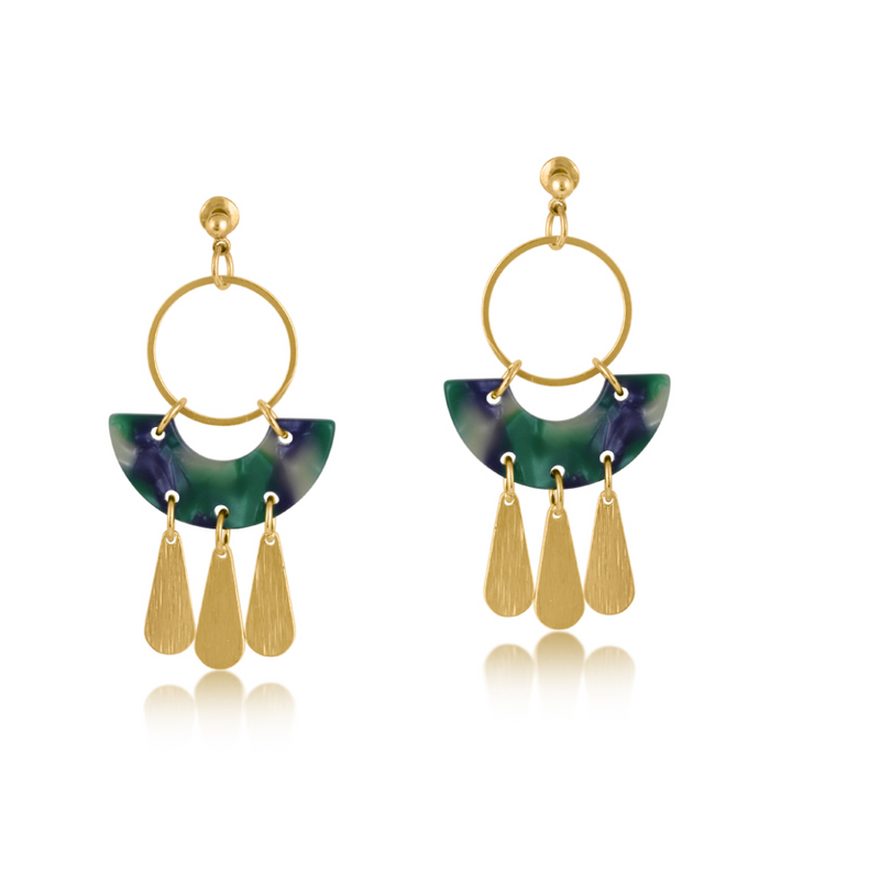 Hortense Metal And Resin Statement Geo Statement Earrings