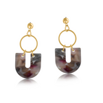 Hortense Metal And Resin Geo Statement Stud Earrings