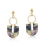 Camille Metal And Resin Geo Statement Stud Earrings