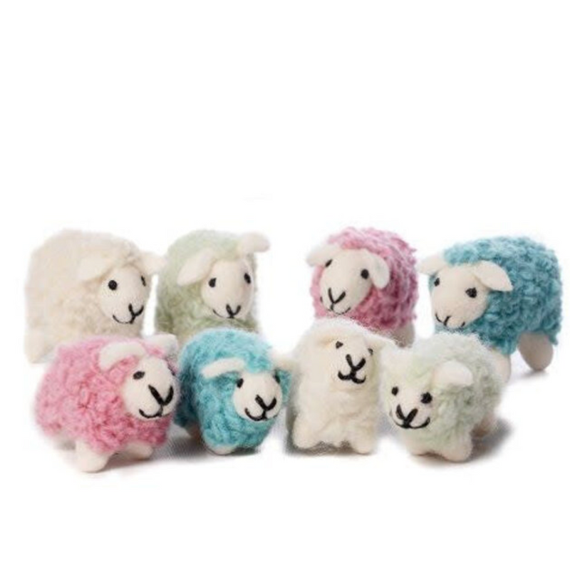 Coloured Felted Sheep