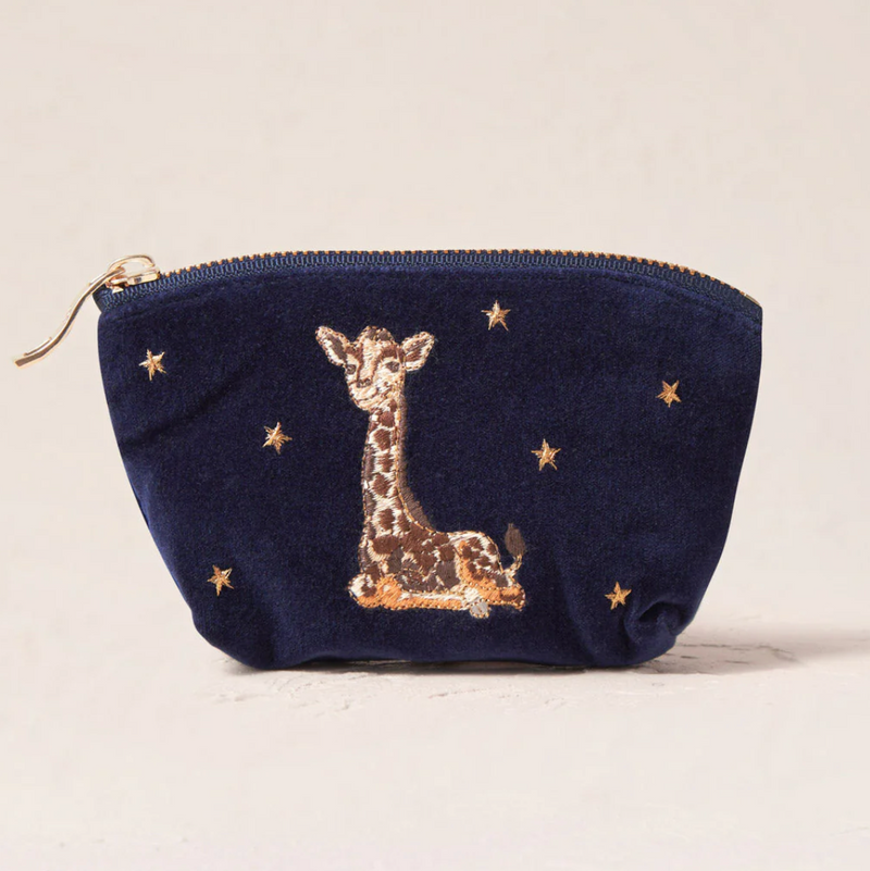 Elizabeth Scarlett Giraffe Mother & Baby Navy Coin Purse