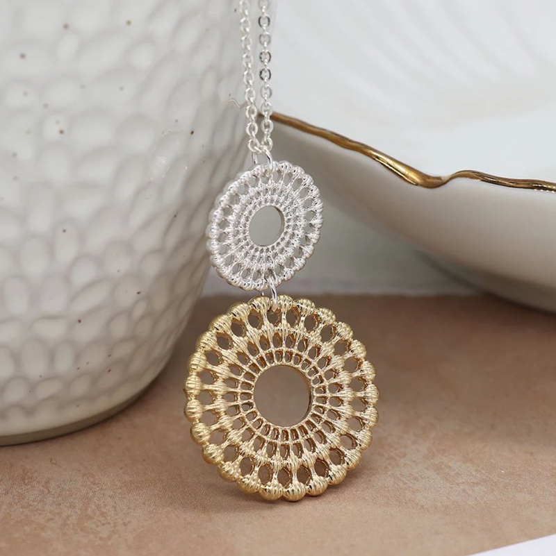Silver plated Lace necklace