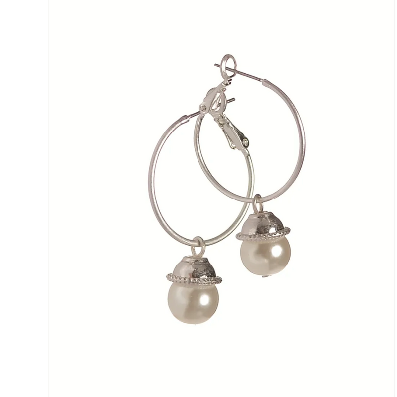 Pearl Drop on Hoop