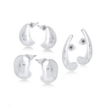 Hortense Set of Three Organic Shaped Pairs of Earrings
