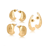 Hortense Set of Three Organic Shaped Pairs of Earrings