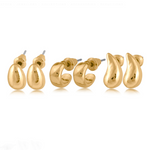 Altea Set of Three Organic Shaped Earrings