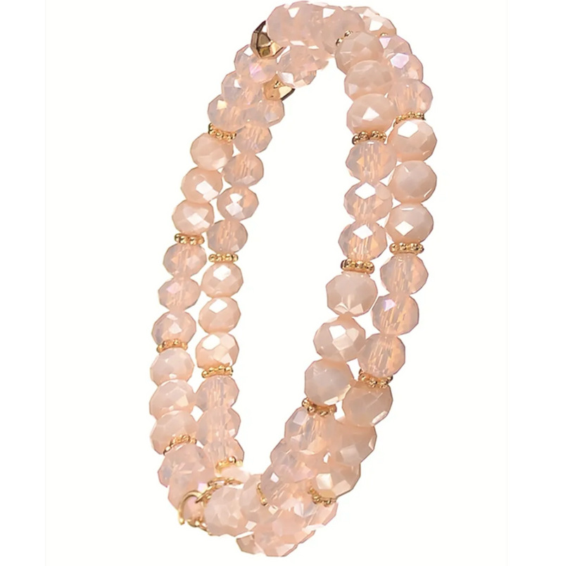 Crystal Calamine Candy Bead Bracelet