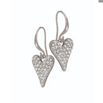 Crystal Encrusted Heart Drop Earring