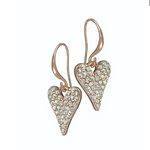 Crystal Encrusted Heart Drop Earring