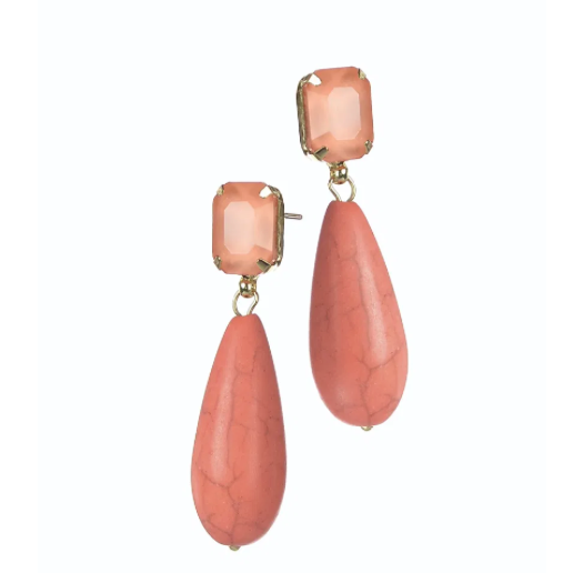 Stone Tear Drop Earrings