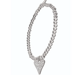 Crystal Encrusted Hear Drop Bracelet