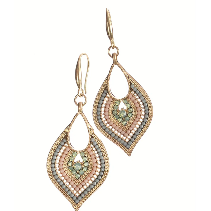 Moroccan Inlayed Teardrop Earrings