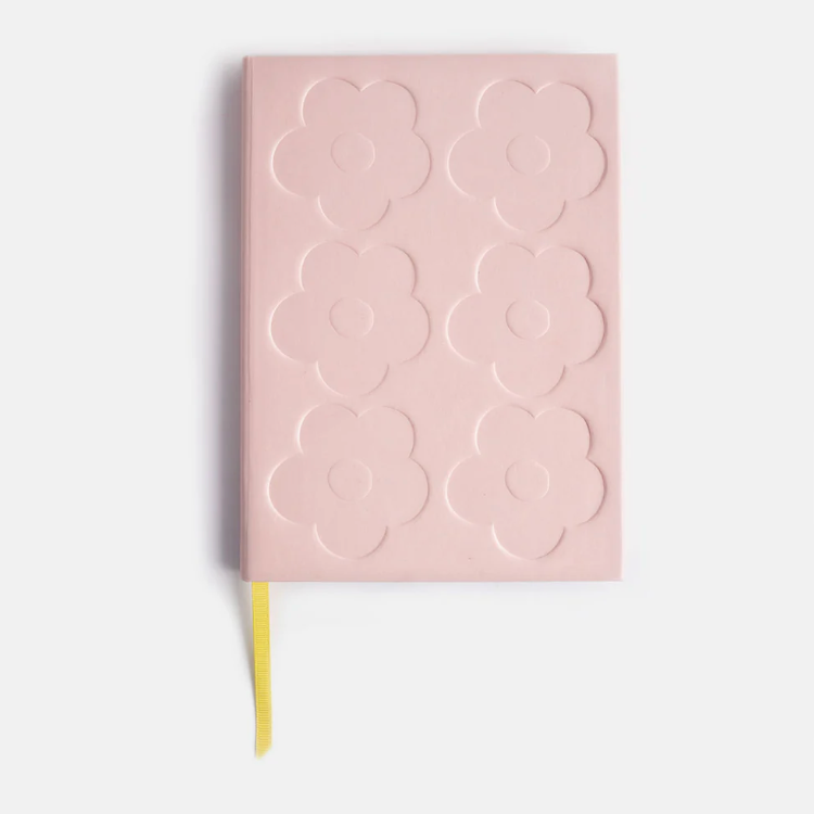 Pink Flowers Slim Hardback Notebook