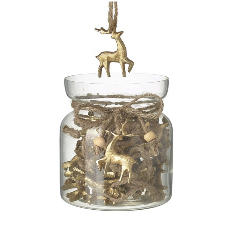 Hanging brass reindeer