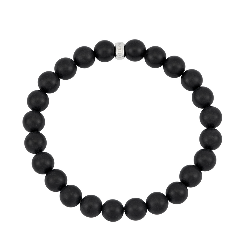 Men's Matt Black Stretch Onyx Bracelet