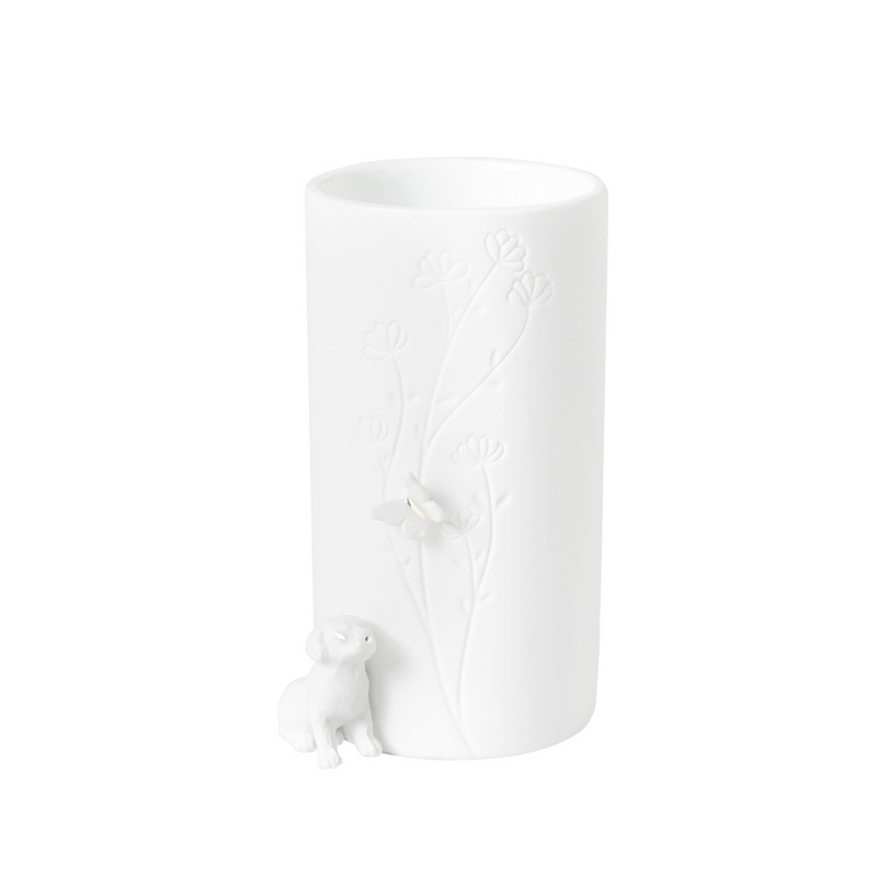 Porcelain Vase Dog Sitting