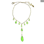 Crystal Peardrop Plunge Necklace
