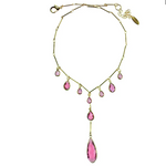 Crystal Peardrop Plunge Necklace
