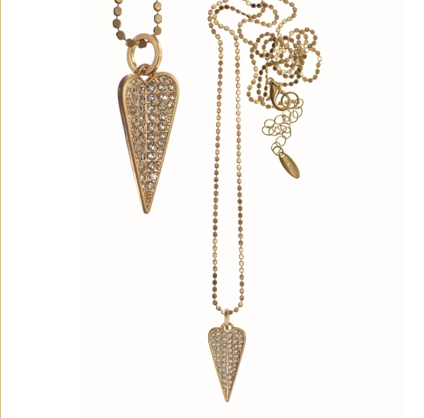 Quiver heart crystal pendant