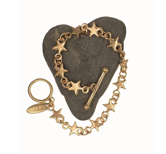 Starry Starry Chain with fob fastener in Worn Gold