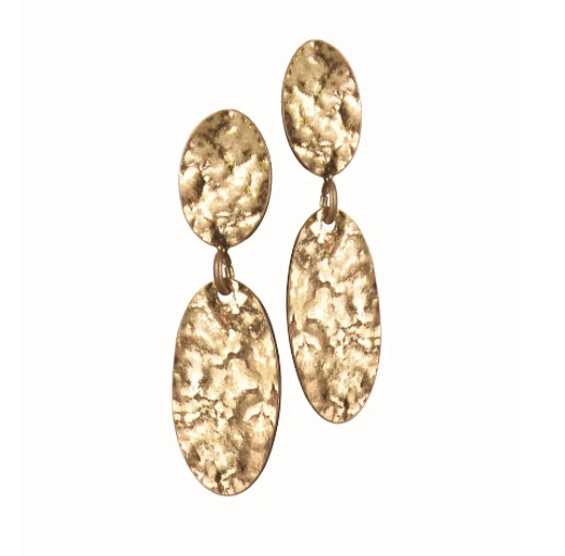 Elegant Oval Textured Gold Earrings