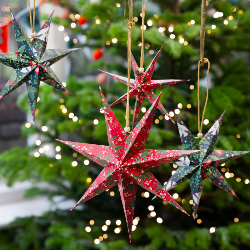 Paper Stars Christmas Tree Decorations