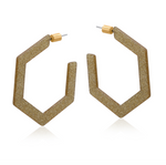 Emmauela Resin Hexagon Statement Hoop Earrings