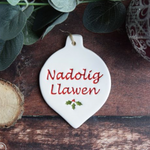 Ceramic Nadolig Llawen Hangers
