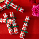 Holly Red & White Harlequin Mini Christmas Crackers