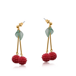 Lilly Beaded Cherry Earrings