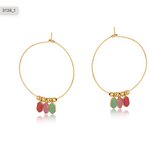 Carine Drop Hoop Earrings