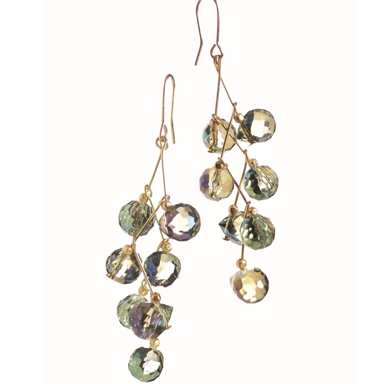 The Vine Facteed Crystal Earrings
