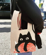 Cat Knitted Reusable Market Bag-Tote Bag-Giftable