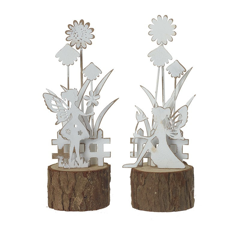 Fairy Decoration on Wooden Base