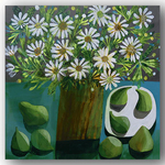 Green Figs & Meadow Flowers by Este MacLeod Greeting Card