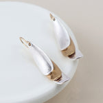 Mixed finish triple layer earrings