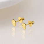 Gold plated silver acorn stud earrings